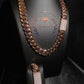 14k Rose Gold plated Miami Cuban Link SET