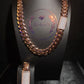 14k Rose Gold plated Miami Cuban Link SET