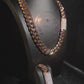 14k Rose Gold plated Miami Cuban Link SET